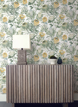 York Protea White & Yellow Wallpaper