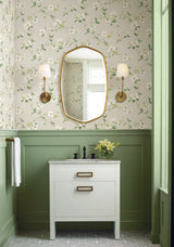 York Dogwood Light Grey Wallpaper