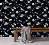York Dogwood Black Wallpaper