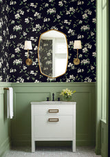 York Dogwood Black Wallpaper