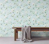 York Dogwood Light Blue Wallpaper