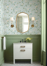 York Dogwood Light Blue Wallpaper