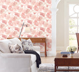 York Watercolor Bouquet Blush Wallpaper