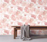 York Watercolor Bouquet Blush Wallpaper
