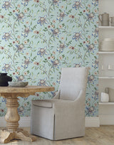 York Dream Blossom Light Blue Wallpaper