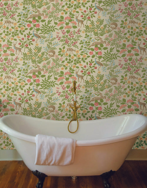 Erin & Ben Co. Woodland Floral Peel & Stick Linen Wallpaper