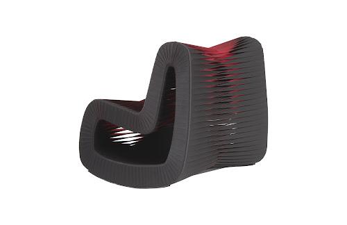 Phillips Seat Belt Rocking Chair Black/Red