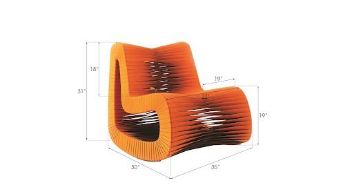 Phillips Seat Belt Rocking Chair Orange