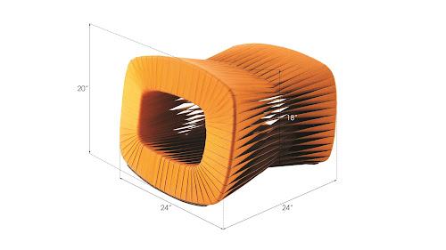 Phillips Seat Belt Ottoman Orange