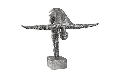 Phillips Diving Sculpture, Aluminum, Small Silver