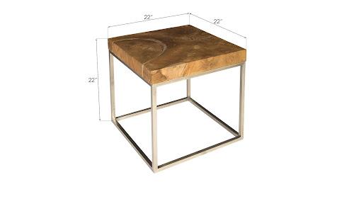 Phillips Teak Puzzle Side Table Brown