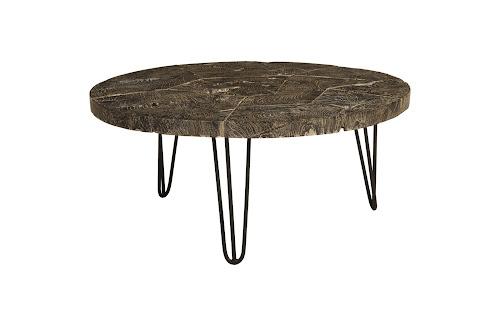 Phillips Driftwood Top Coffee Table Black Wash