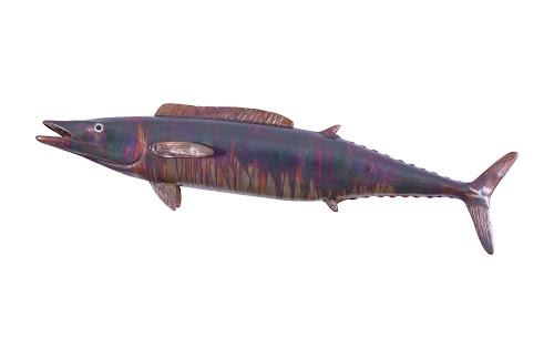 Phillips Wahoo Fish Wall Sculpture Resin Copper Patina Finish