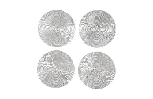Phillips Ripple Wall Disc Set of 4 Resin LG Silver Leaf with Antiquing
