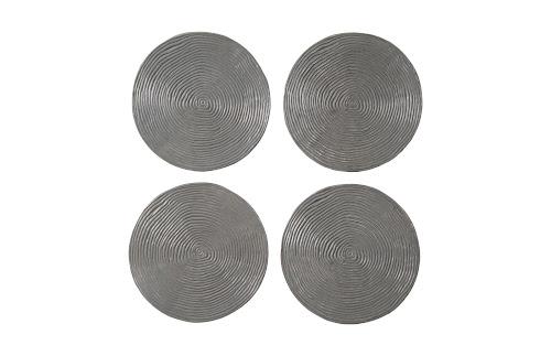 Phillips Ripple Wall Disc Set of 4 Resin LG Polished Aluminum