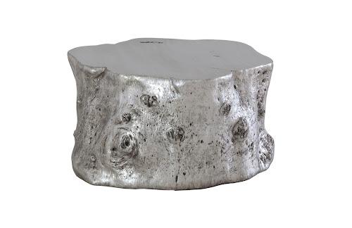 Phillips Log Coffee Table Silver Leaf