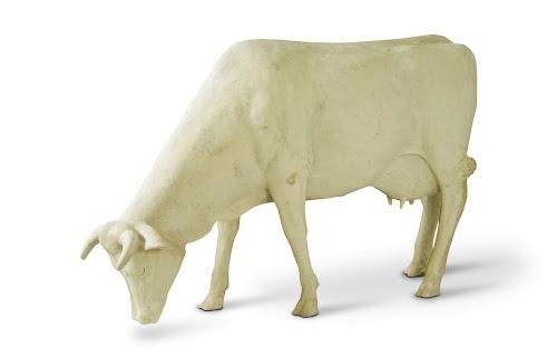 Phillips Life Size Cow Grazing Off White