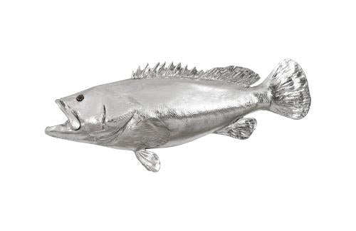 Phillips Estuary Cod Fish Wall Sculpture Resin Silver Leaf