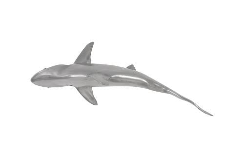 Phillips Whaler Shark Fish Wall Sculpture Resin Polished Aluminum Finish