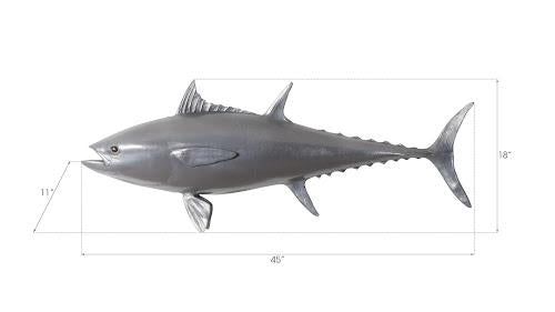 Phillips Bluefin Tuna Fish Wall Sculpture Resin Polished Aluminum Finish