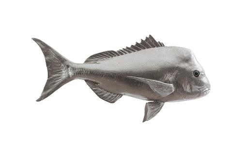 Phillips Australian Snapper Fish Wall Sculpture Resin Silver Leaf