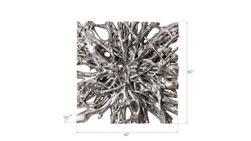 Phillips Square Root Wall Art Silver Leaf LG