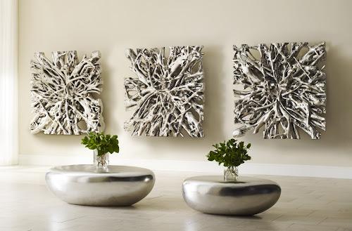 Phillips Square Root Wall Art Silver Leaf LG