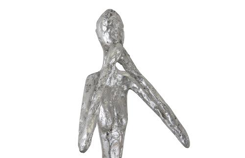 Phillips Speak No Evil Slender Sculpture Small Resin Silver Leaf