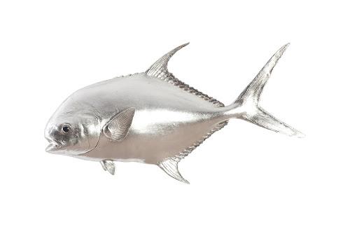 Phillips Permit Fish Wall Sculpture Resin Silver Leaf