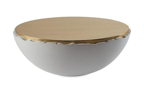 Phillips Broken Egg Coffee Table White and Gold Leaf