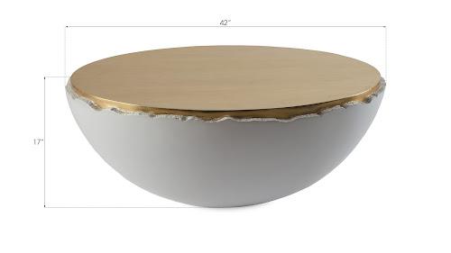 Phillips Broken Egg Coffee Table White and Gold Leaf