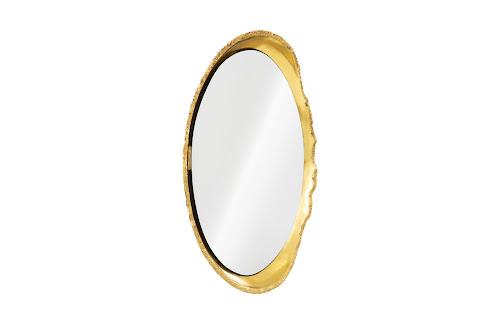 Phillips Broken Egg Mirror White and Gold Leaf