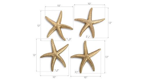 Phillips Starfish Gold Leaf Set of 4 SM