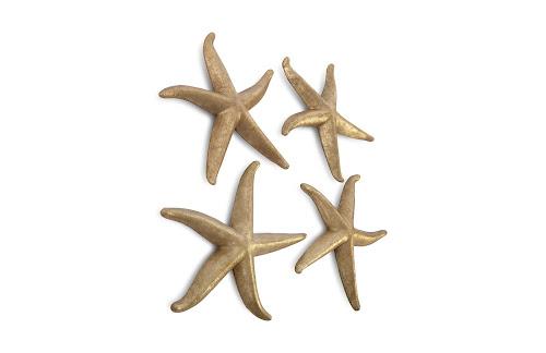 Phillips Starfish Gold Leaf Set of 4 LG