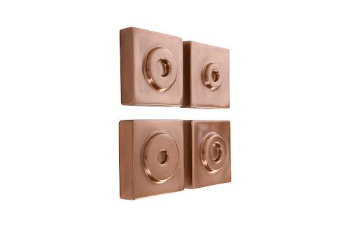 Phillips Cuadritos Wall Tiles Set of 4 Polished Copper