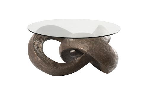 Phillips Trifoil Coffee Table Bronze w/ Glass