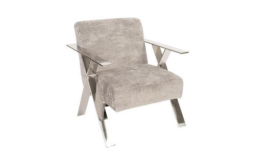 Phillips Allure Club Chair, Diva Gray  Stainless Steel Frame