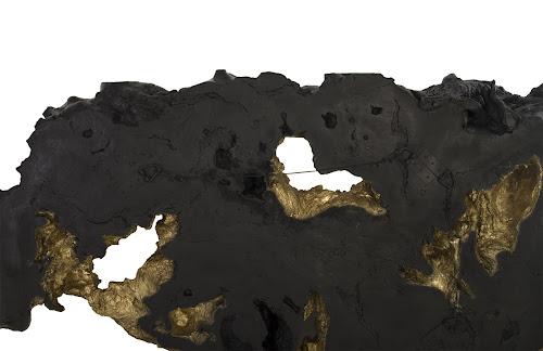 Phillips Burled Root Wall Art Large Black and Gold Leaf