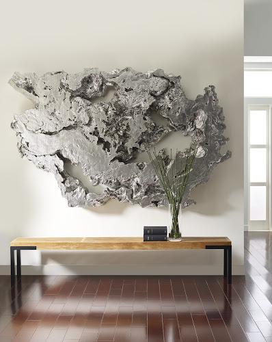 Phillips Burled Root Wall Art Large Silver Leaf