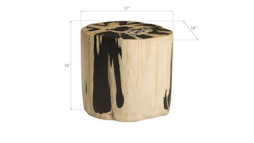 Phillips Cast Petrified Wood Stool Resin