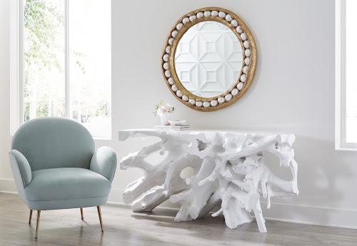 Phillips Beau Cast Root Console Table Gel Coat White 
