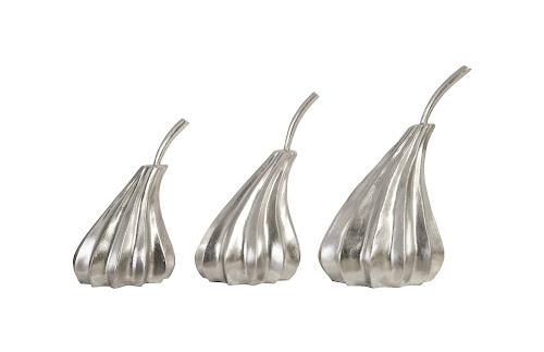 Phillips Hand Dipped Pears Set of 3 Silver Leaf