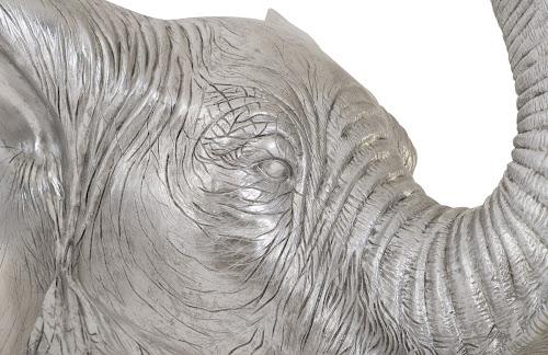 Phillips Elephant Wall Art Resin Silver Leaf