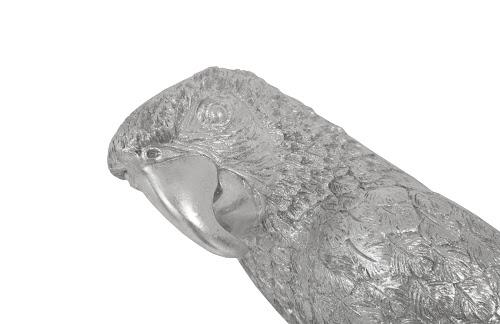 Phillips Parrot Looking Left Wall Art Resin Silver Leaf