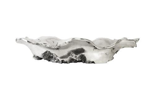 Phillips Rose Wood Burled Bowl Silver