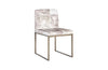 Phillips Collection Frozen Dining Beige Mist Fabric Antique Brass Metal Frame Chair