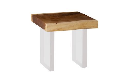 Phillips Floating Side Table Natural Acrylic Legs