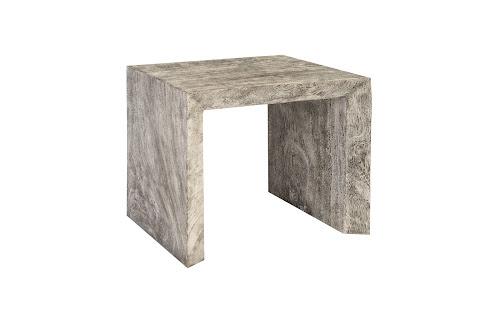 Phillips Waterfall Side Table Gray Stone