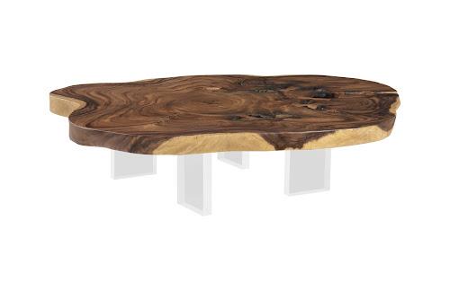 Phillips Floating Coffee Table with Acrylic Legs Natural Size Varies
