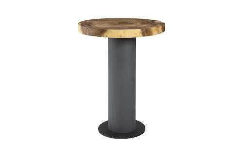 Phillips Concrete Bar Table Chamcha Wood Top